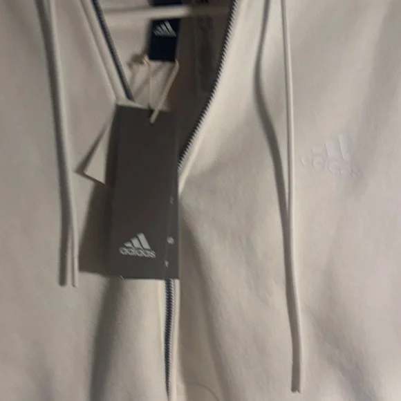 adidas White Hoodie with Black Stripes - Picture 4 of 6